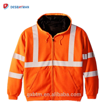Benutzerdefinierte High Visibility Reflektierende Sicherheit Reißverschluss Jacke Sweatshirt Road Work Zip Hallo Vis Workwear Kleidung